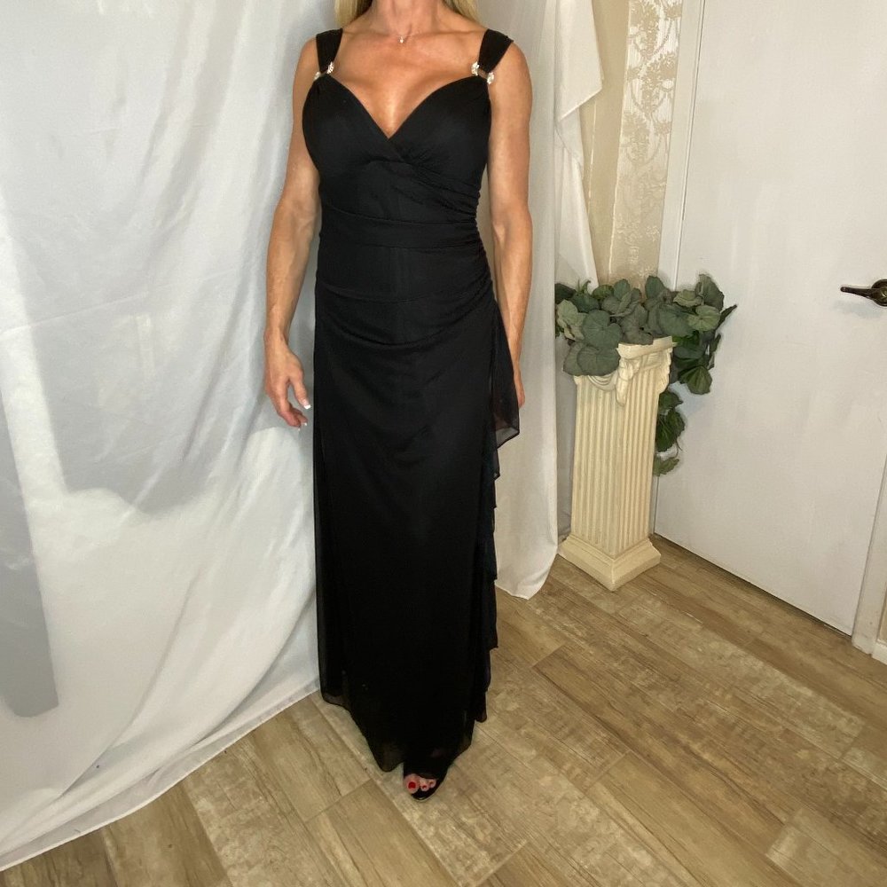 REDUCED 40%:   Betsy & Adam black Evening Dress, size 12.